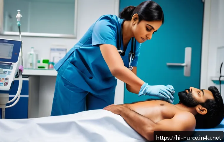 간호사의 심폐소생술 CPR 교육 - A detailed and realistic hospital emergency room scene focused on a female nurse of Indian ethnicity...
